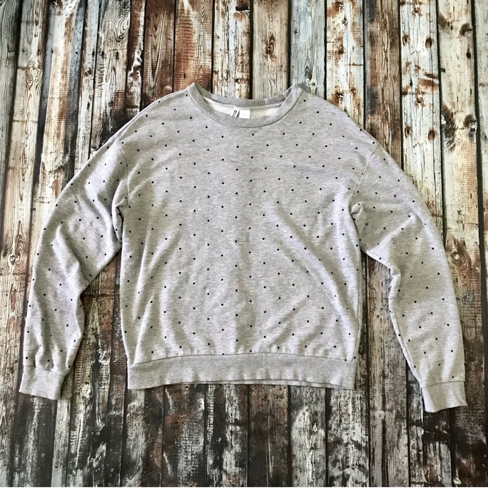 H&M Divided Gray Polkadot Sweatshirt
